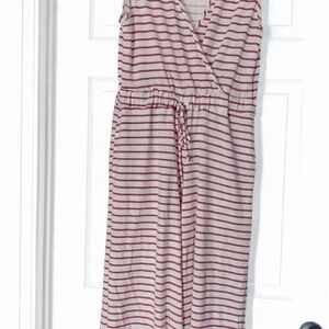 Striped pink and white romper